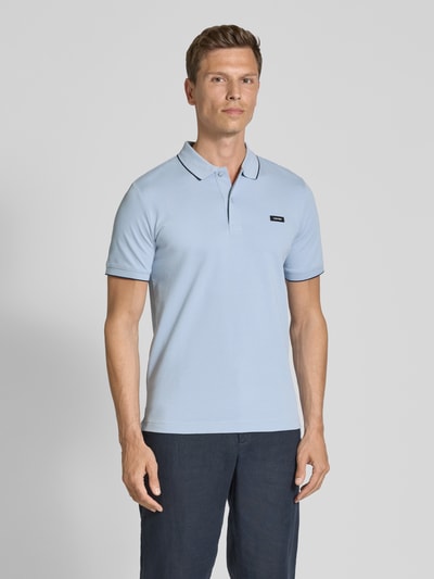 CK Calvin Klein Poloshirt mit Label-Detail Hellblau 4