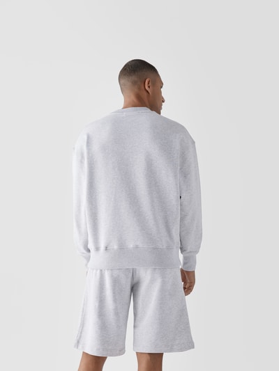 MSGM Sweatshirt mit Brand-Detail Hellgrau meliert 5