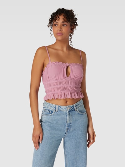 Review Crop Top mit Allover-Muster Altrosa 4