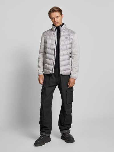 Superdry Jack met opstaande kraag en labelstitching Lichtgrijs - 1