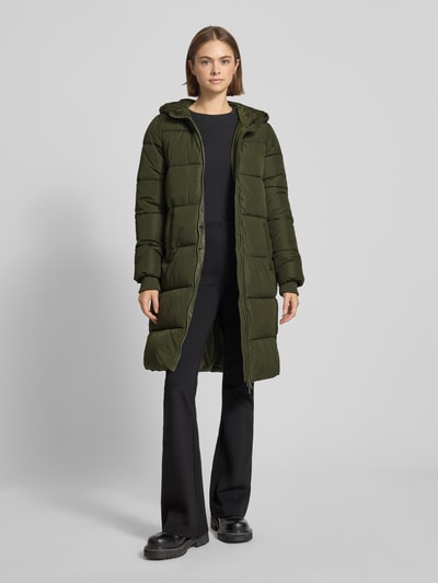 Pieces Płaszcz pikowany o kroju regular fit z dodatkowymi mankietami model ‘BEE’ Khaki 1