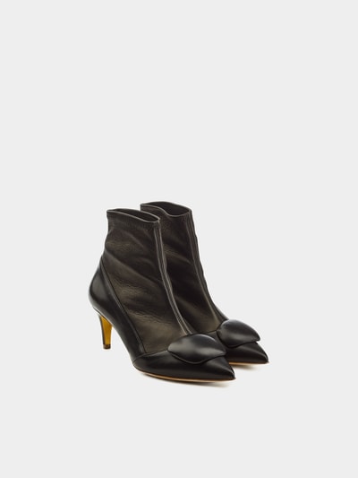 Rupert Sanderson Ankle Boots aus Leder mit Zierschnalle black