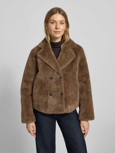 JOOP! Jack met imitatiebont, model 'ORSINA' Middenbruin - 6