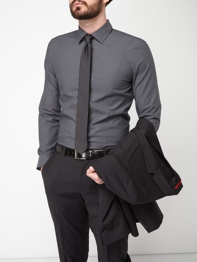 OLYMP No. Six Super Slim Fit Business-Hemd mit Teilungsnähten Black 3