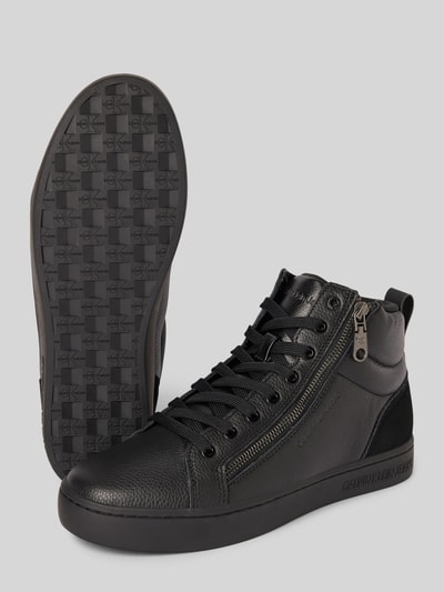 Calvin Klein Jeans Ledersneaker mit seitlichem Reißverschluss Black 4