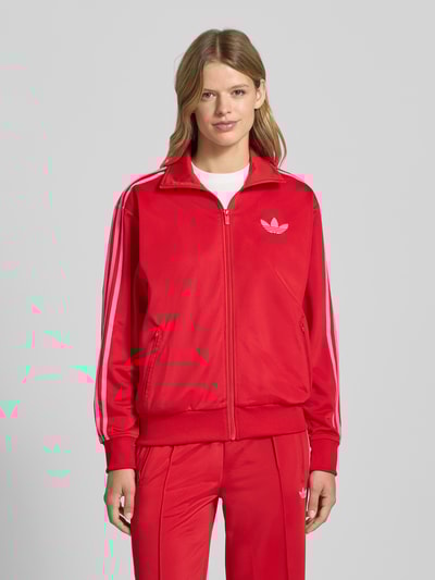 adidas Originals Bluza rozpinana o kroju regular fit ze stójką model ‘Firebird’ Czerwony 4