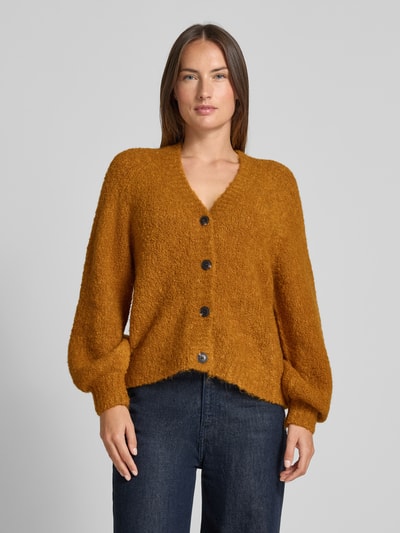 MSCH Copenhagen Gebreid jack van wolmix met V-hals, model 'Zofie Jilda' Mosterdgeel - 4