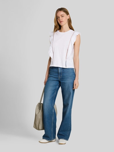 Tom Tailor Denim Regular Fit Top aus reiner Baumwolle Weiss 1