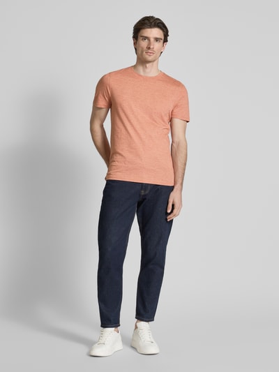 MCNEAL T-shirt met geribde ronde hals Terracotta - 1