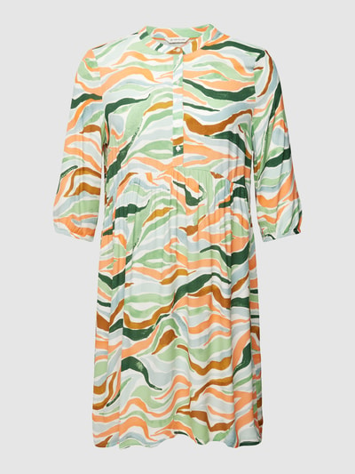 Tom Tailor Plus Knielange PLUS SIZE jurk van viscose met all-over-motief Oranje - 2