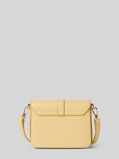 Seidenfelt Handtas met kliksluiting, model 'LILLA' Lichtgeel - 4