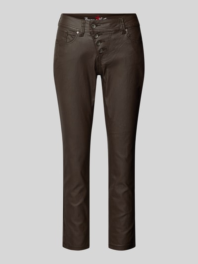 Buena Vista Skinny Fit Hose in Leder-Optik Modell 'Malibu' Dunkelbraun 2