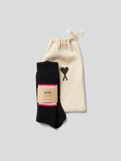 AMI PARIS Socken mit Logo-Stitching Pink 4