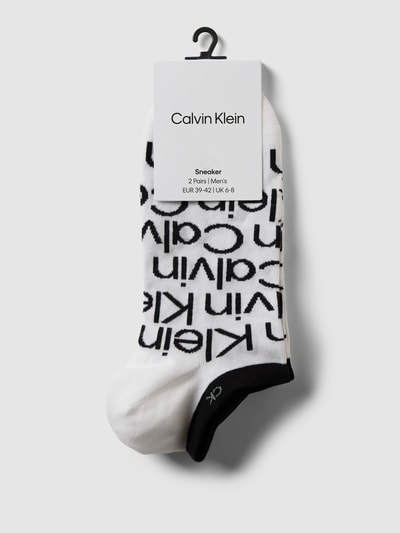 CK Calvin Klein Sneakersokken met labeldetail in een set van 2 paar Wit - 3