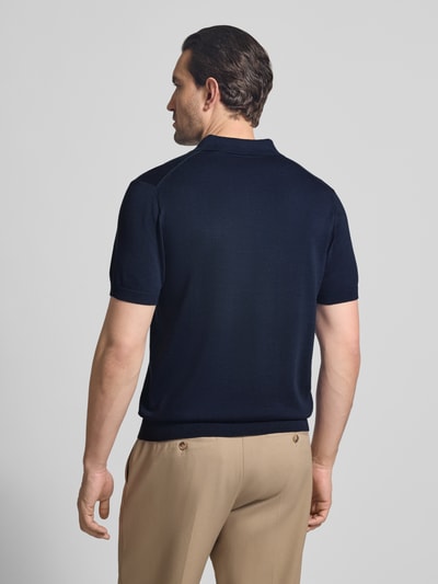 Christian Berg Men Koszulka polo w dzianinowym wyglądzie, krój regular fit Granatowy 5