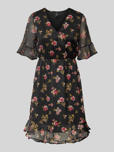 Vero Moda Tailliertes Minikleid mit V-Ausschnitt Modell 'SMILLA' Black 2