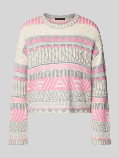 Oui Gebreide pullover met extra brede schouders Roze - 1