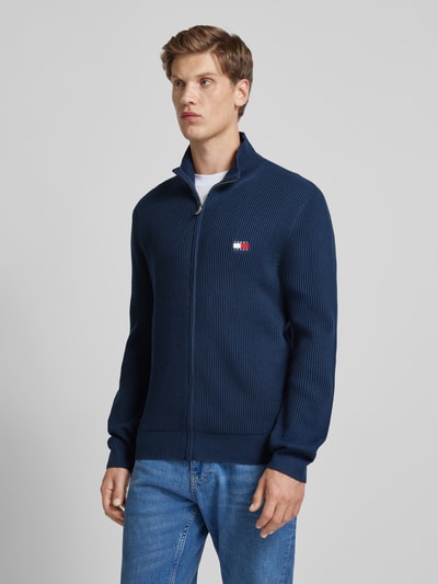 Tommy Jeans Slim Fit Strickjacke mit Label-Patch Marine 4