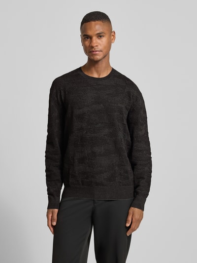 ARMANI EXCHANGE Gebreide pullover met ribboorden Zwart - 4