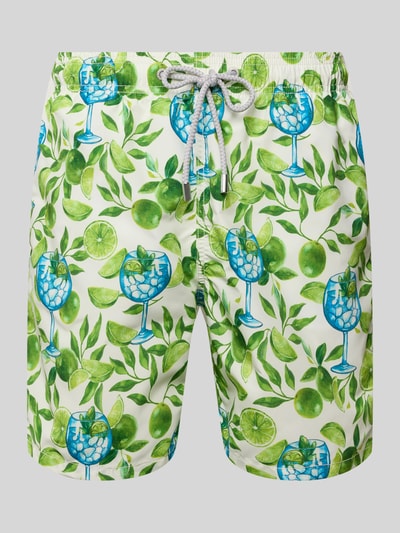 MC2 Saint Barth Relaxed Fit Badeshorts mit Eingrifftaschen Modell 'GUSTAVIA' Weiss 2