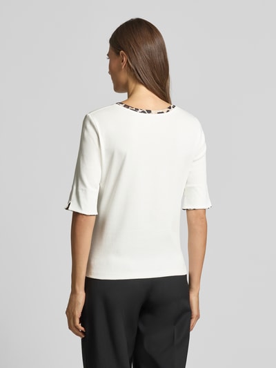 Marc Cain Regular Fit T-Shirt mit Animal-Print Offwhite 5