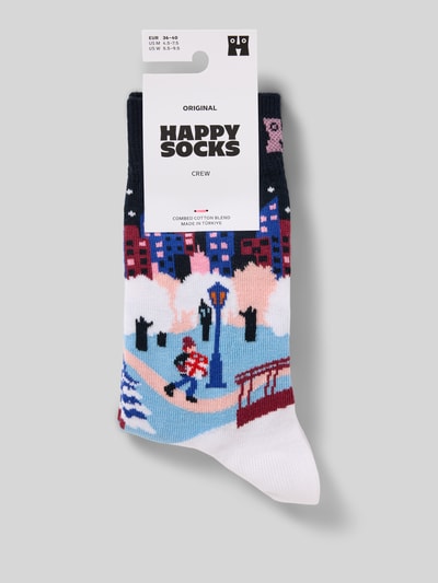 Happy Socks Regular fit sokken met motiefstitching, model 'Ice Skating' Lichtblauw - 3