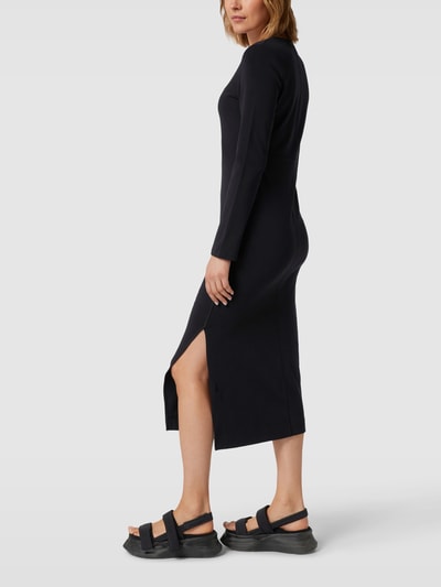 Marc O'Polo Midikleid mit geripptem Rundhalsausschnitt Black 4