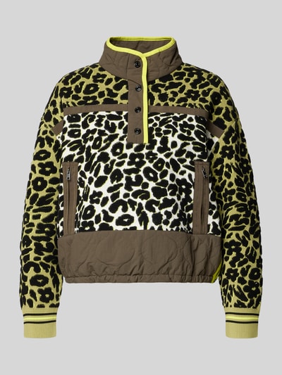 Marc Cain Strickpullover mit Stehkragen Khaki 2