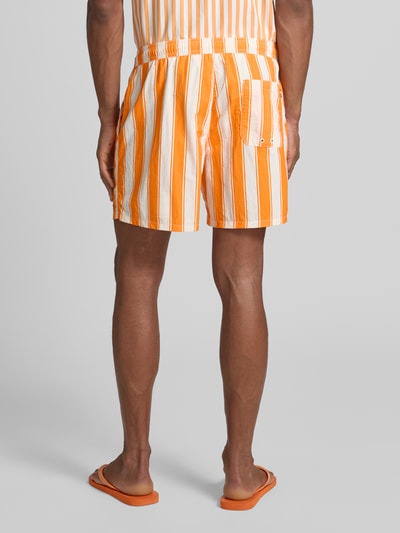 Tommy Hilfiger Regular Fit Badeshorts mit Allover-Muster Orange 5