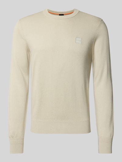 BOSS Orange Regular Fit Pullover aus Baumwoll-Kaschmir-Mix MODELL 'KANOVANO' Beige 2
