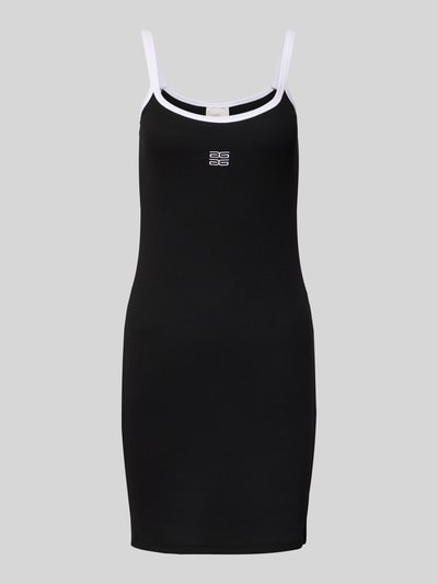 Gestuz Minikleid in Ripp-Optik mit Label-Stitching Black 2