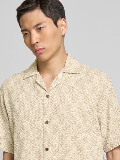 Jack & Jones Premium Regular fit vrijetijdsoverhemd met 1/2-mouwen, model 'BLUVINCENT' Zand - 3