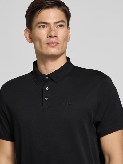 CK Calvin Klein Relaxed Fit Poloshirt mit Logo-Stitching Modell 'SUPIMA' Black 3
