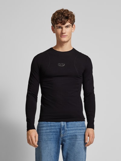 REVIEW Longsleeve mit Label-Print Black 4