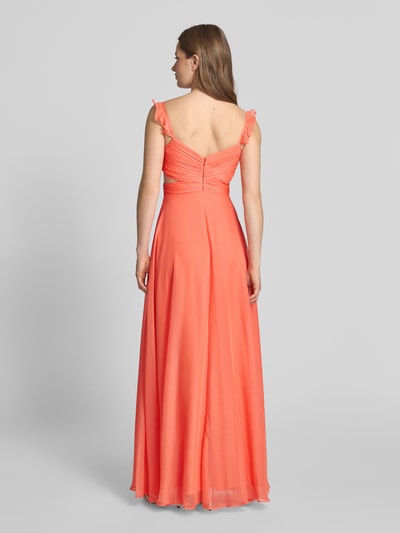 Jake*s Cocktail Abendkleid mit Rüschen und Cut Outs Orange 5