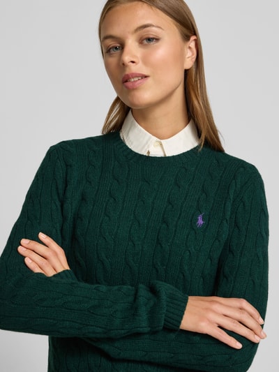 Polo Ralph Lauren Gebreide pullover met kasjmier, model 'KIMBERLY' Donkergroen - 3