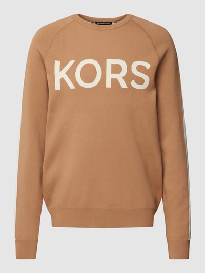 Michael Kors Bluza z detalem z logo Beżowy 2