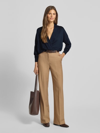 Lauren Ralph Lauren Gebreide pullover met V-hals, model 'WAKIRA' Marineblauw - 1