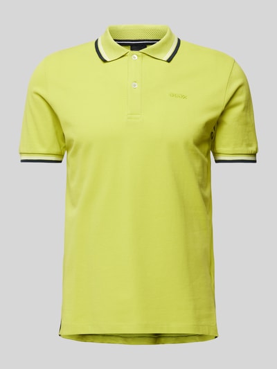 Geox Slim Fit Poloshirt mit Kontraststreifen Neon Gelb 2