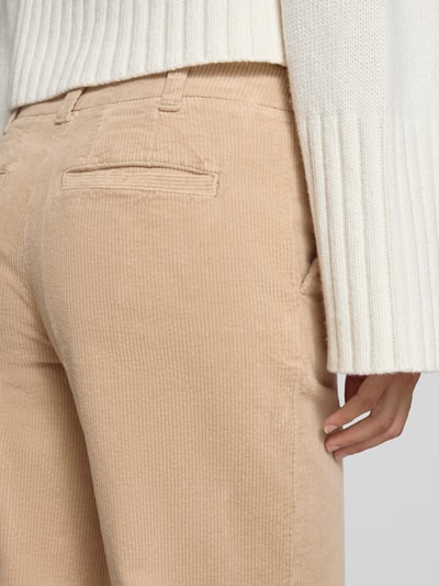 Lanius Spodnie sztruksowe z szeroką nogawką i zapięciem na guzik i zamek błyskawiczny model ‘MARLENE’ Beżowy 3