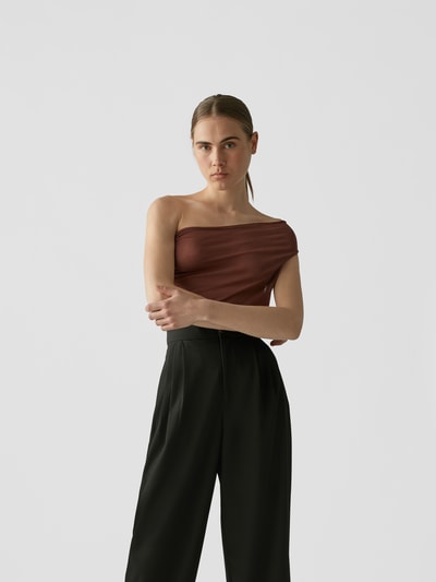 Rick Owens One-Shoulder-Top mit Seide Hellblau 4