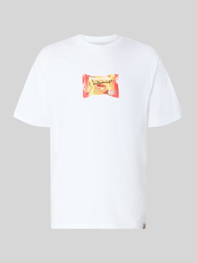 Produktfoto, Regular Fit T-Shirt mit Motiv-Print Modell 'Snack' van Carhartt Work In Progress in puur katoen, ronde hals, wit, ruglengte maat M 72 cm