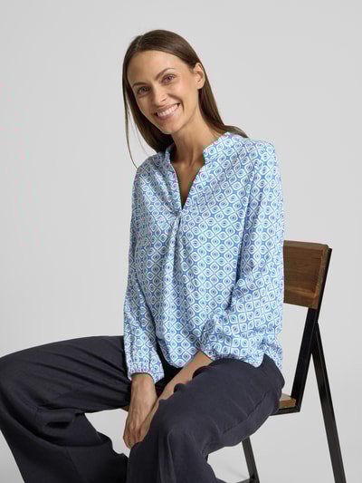 ZABAIONE Relaxed fit blouse met tuniekkraag, model 'Mi44mii' Oceaanblauw - 3