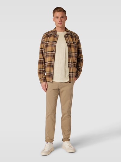 Selected Homme T-Shirt aus Leinen mit Rundhalsausschnitt Offwhite 1