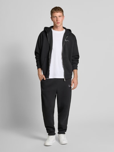 KARL KANI Regular Fit Sweatjacke mit Logo-Stitching Modell 'Chest' Black 1