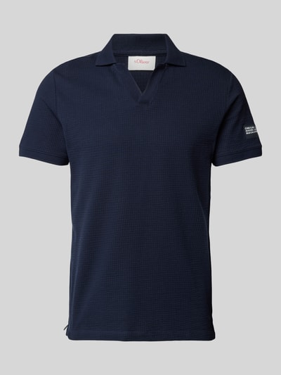 s.Oliver RED LABEL Slim fit poloshirt met labeldetail Donkerblauw - 2