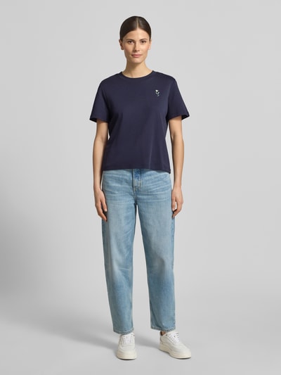 s.Oliver RED LABEL regular fit T-shirt van puur katoen Marineblauw - 1