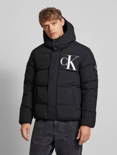 Calvin Klein Jeans Kurtka pikowana z nadrukiem z logo Czarny 4