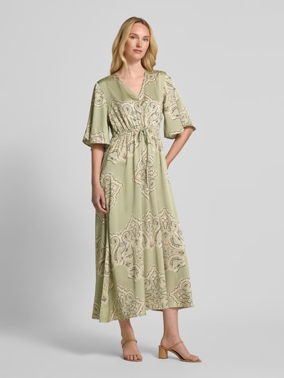 B.Young Midi-jurk met V-hals, model 'JANNIKE' Lindegroen - 1