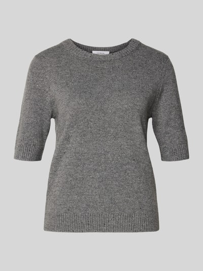 comma Regular fit T-shirt van wolmix, model 'Protect' Antraciet - 2